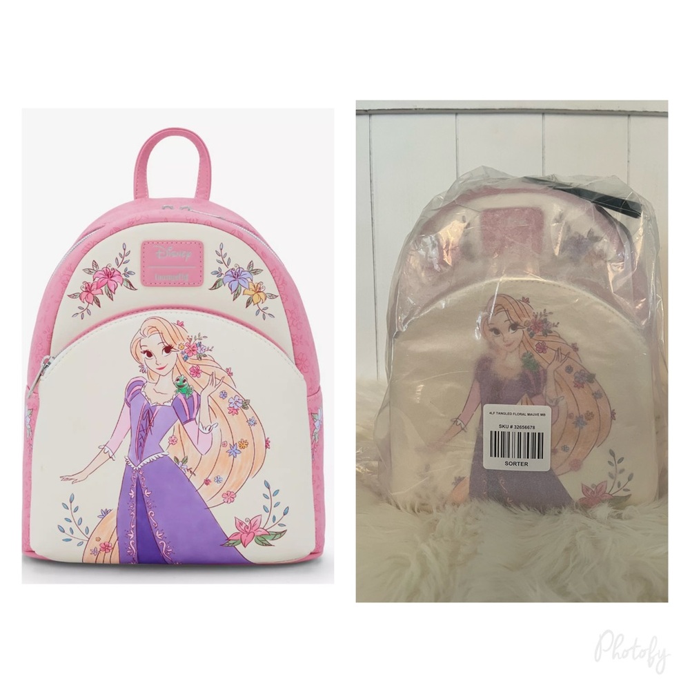 Loungefly Pink and Purple Rapunzel Mini Backpack